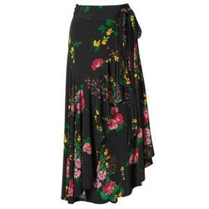 cabi Drama Skirt -- Size M - Black/Floral